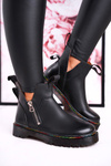 Жіночі черевики челсі з різнокольоровими швами чорного кольору Addison