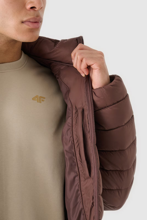 Чоловічий пуховик із синтетичним наповнювачем Коричневий 4F 4FWAW24TDJAM483-80S