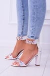Lu Boo Iridescent Blue Silver Zirconia Lambada Sandals