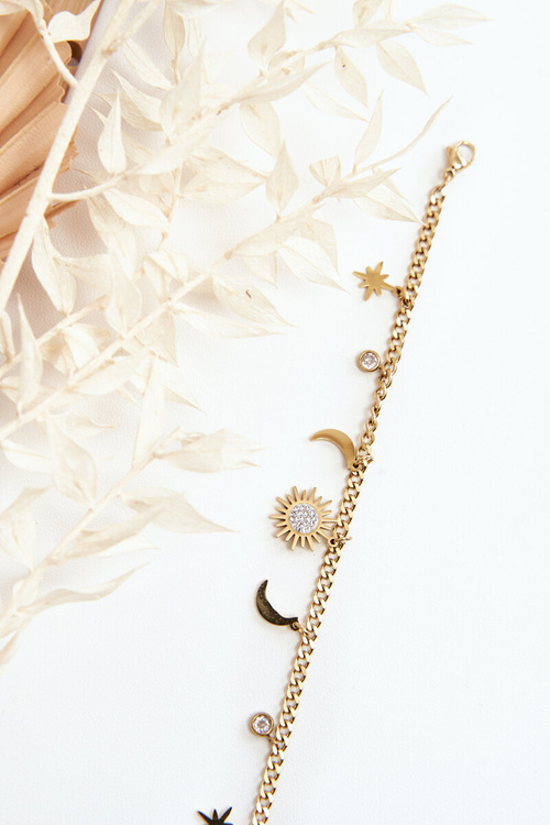 Модний браслет з золотом місяця і сонця