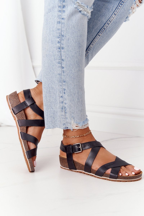 Босоніжки на корковій підошві Big Star DD274A009 Чорні