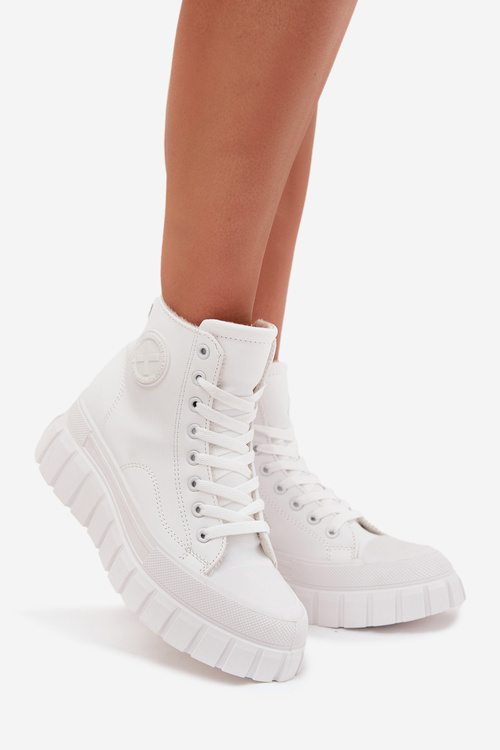 Утеплені Високі Кросівки Для Жінок На Платформі З Блискавкою Білі Sarira