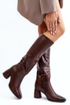 Жіночі чоботи зі змійковим малюнком Ceriona коричневого кольору