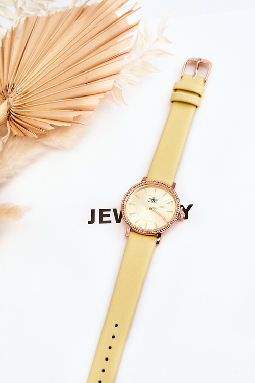 Жіночий класичний поясний годинник Michael John жовтого кольору