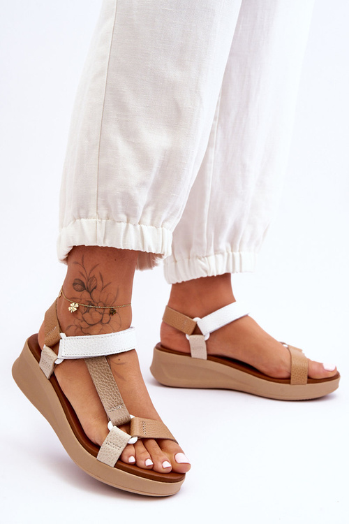 Шкіряні босоніжки Maciejka L5186-04 Бежеві