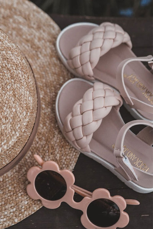 Дитячі плетені босоніжки Pink Adella