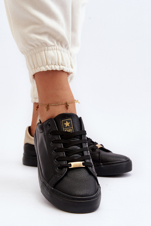 Жіночі кросівки з еко шкіри Tiraelle чорного кольору