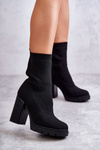 Жіночі ботильйони з матеріалу Black Louve 