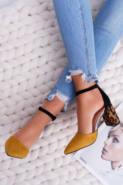 Жіночі босоніжки на шпильці Panther Yellow Ferri