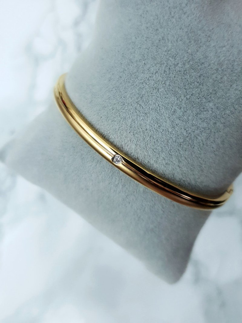 Жіночий сталевий браслет із цирконієвим золотом Кімі