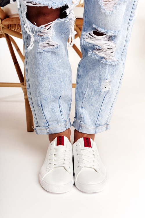 Жіночі шкіряні кросівки зі стрічкою BIG STAR DD274685 Білі