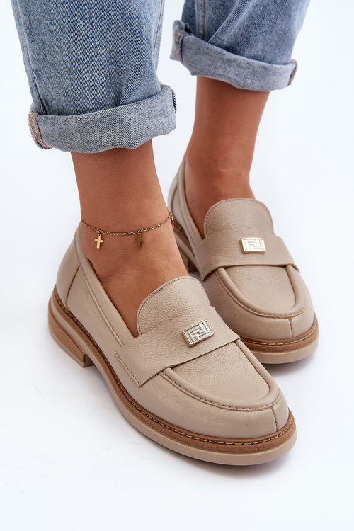 Zazoo 20165 Жіночі шкіряні мокасини бежеві
