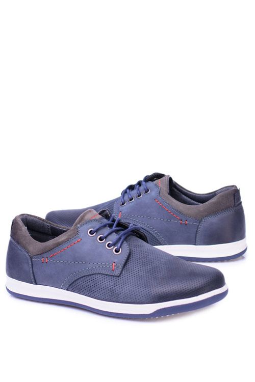 Темно-сині шкіряні чоловічі повсякденні туфлі Retino