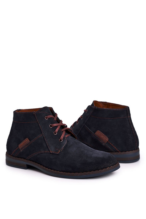 Чоловічі шкіряні черевики BEDNAREK темно-сині