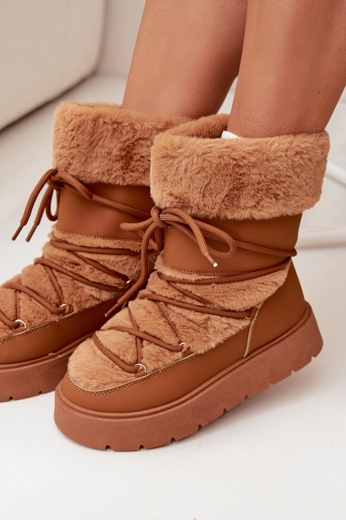 Жіночі Зимові Черевики З Шерстю І Шнурівкою На Платформі Camel Marinna