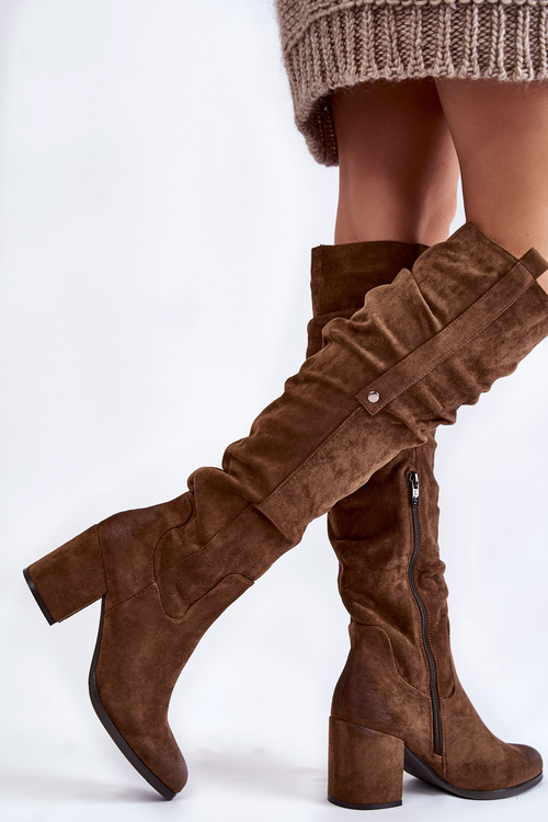 Замшеві чоботи La.Fi 270065KH-SU темно-коричневі