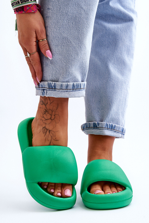 Жіночі легкі пінні тапочки на платформі Green Milton