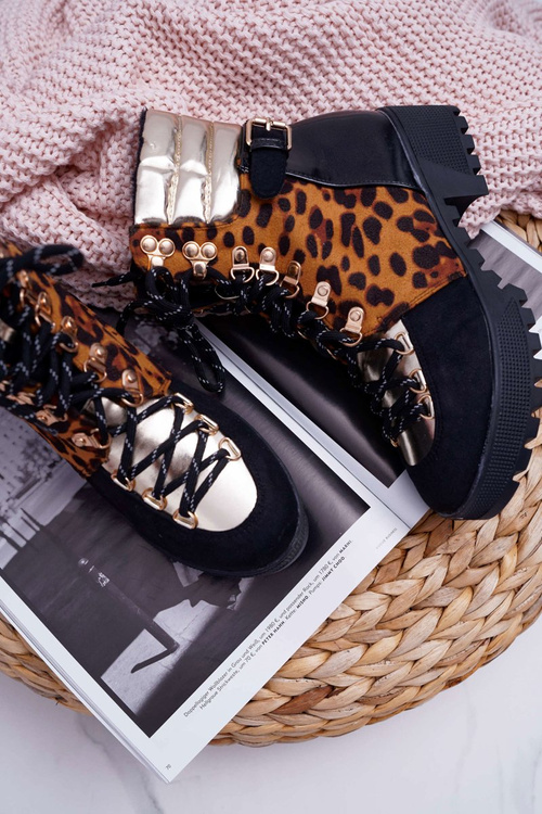 Жіночі черевики Trappers на плоскій підошві з леопардовим принтом Move On