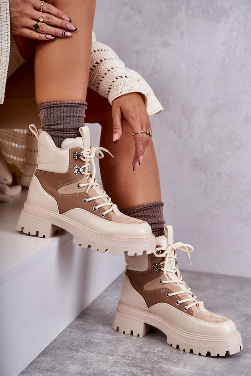 Теплі черевики Trappers Бежево-коричневі Settimo