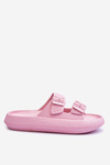 Жіночі поролонові босоніжки в смужку рожеві Шармен