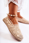 Жіночі ажурні еспадрільї бежеві Letisa