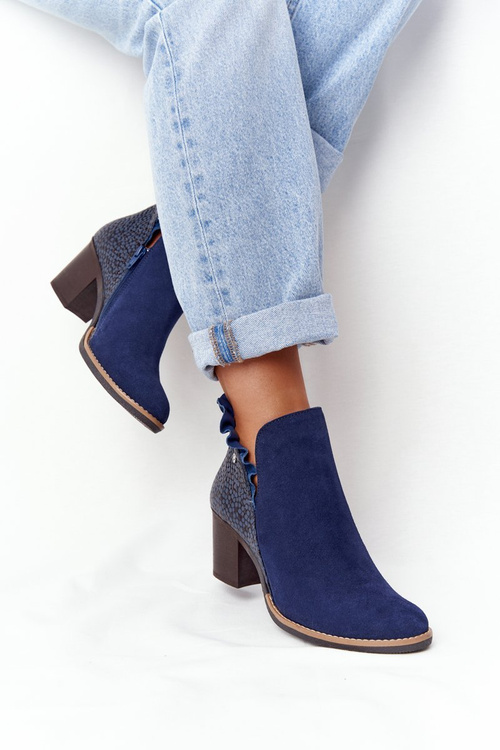 Жіночі шкіряні чоботи Maciejka Navy Blue 04833-17