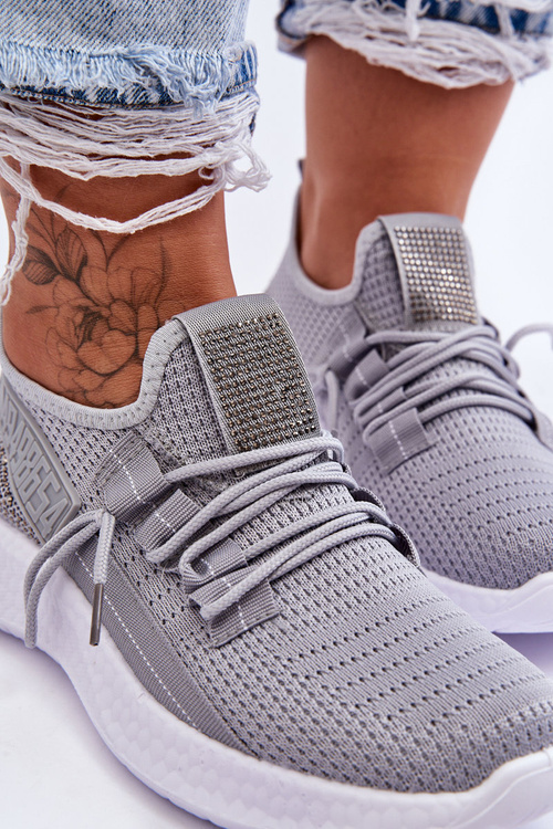 Жіноче спортивне взуття без сліпів сіре Тримай мене!