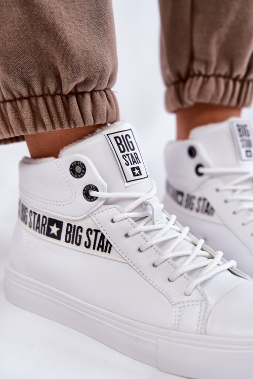 Жіночі високі шкіряні кросівки Big Star EE274356 Білі