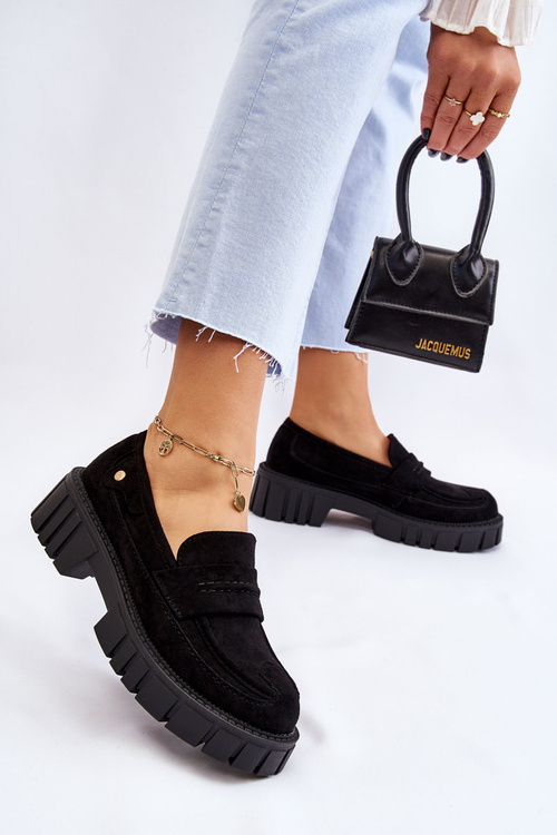 Жіночі замшеві туфлі чорні Fiorell