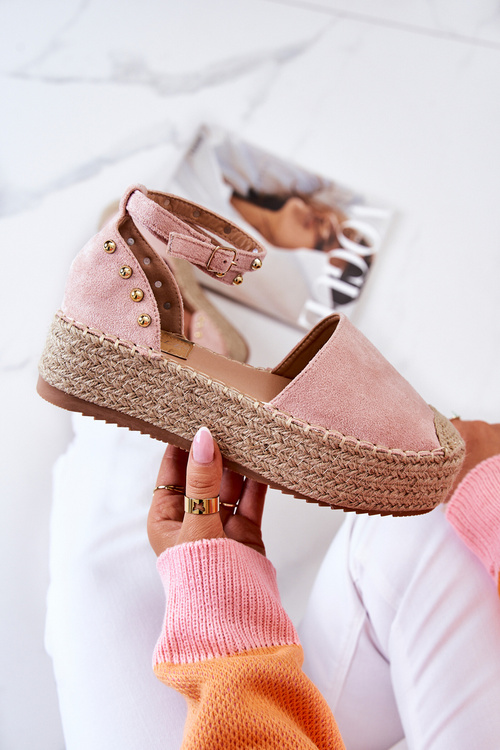 Босоніжки еспадрільї з форсунками Рожеві Lillian