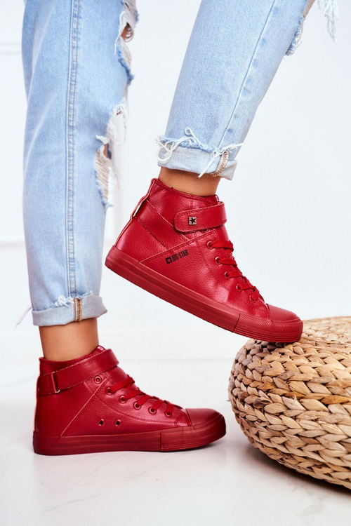 Жіночі шкіряні високі кросівки BIG STAR V274529 Червоні