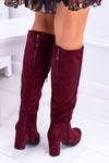 Бордові жіночі замшеві чоботи Sergio Leone KZ271
