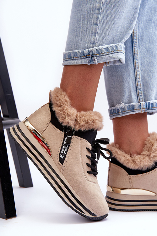 Спортивне взуття на хутряній платформі Бежеві Jamarie