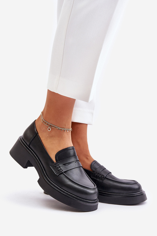 Шкіряні лофери жіночі D&A JC42-61 чорні