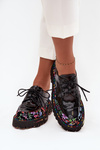 Лаковані напівчеревики з натуральної шкіри з візерунком Artiker 57C0174 Чорний