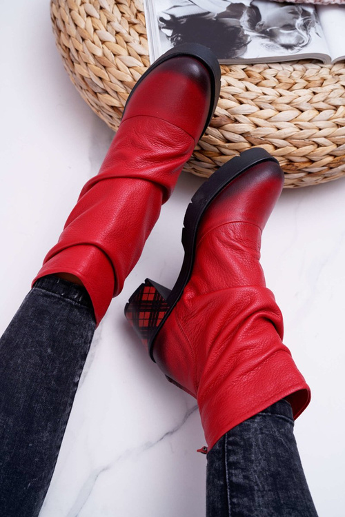 Шкіряні жіночі черевики Maciejka червоні 04216-08/00-3