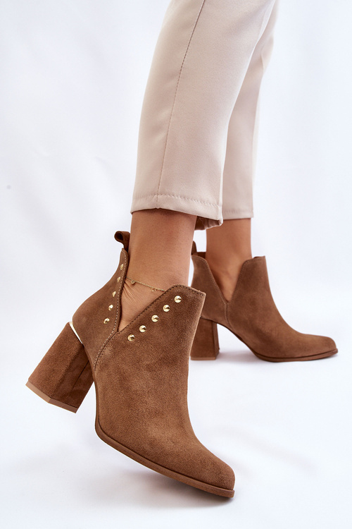 Жіночі замшеві чоботи з вирізами Lewski 3075 Camel