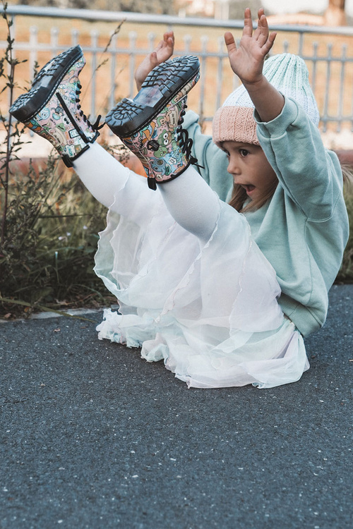 Дитячі теплі чоботи з принтом Рожевий Dexi