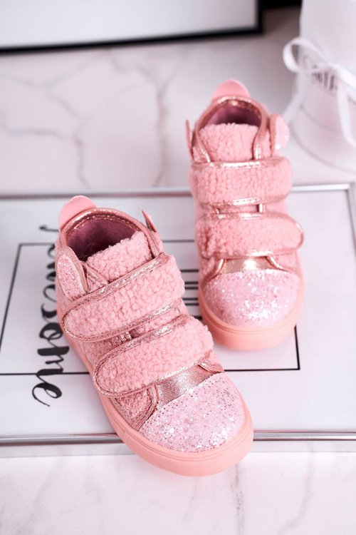 Дитячі кросівки високі теплі рожеві Clifford