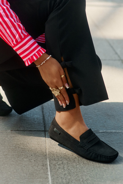 Замшеві мокасини для жінок Big Star RR274948 Чорні