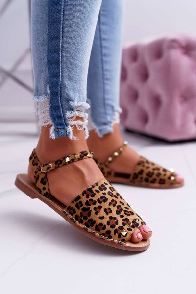 Жіночі замшеві босоніжки Lu Boo Leopard Silena
