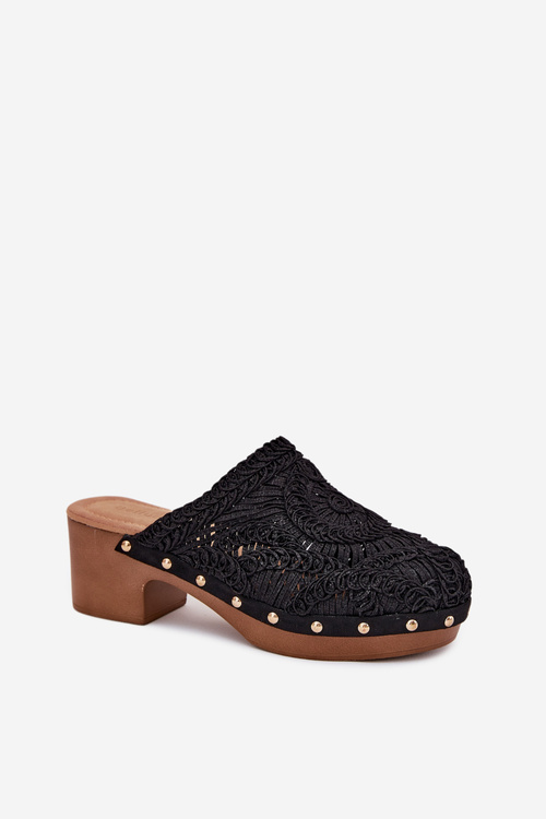 В'язане Жіноче Взуття На Каблуках Чорне Senevia