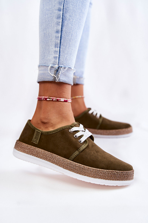 Жіночі низькі кросівки Memory Foam System Big Star KK276007 Хакі