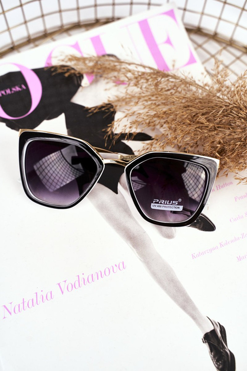 Жіночі сонцезахисні окуляри Gold Prius PR-V07 Black Gradient