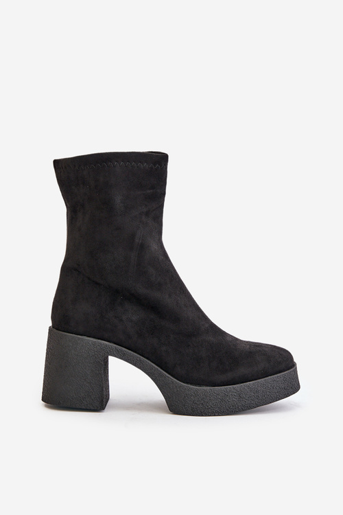 Жіночі черевики на платформі на підборах S.Barski HY42-739 Чорні