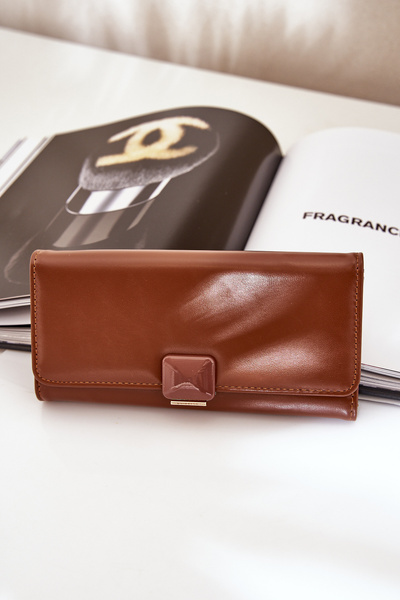 Еко Шкіряний Гладкий Жіночий Гаманець Коричневий Erolia