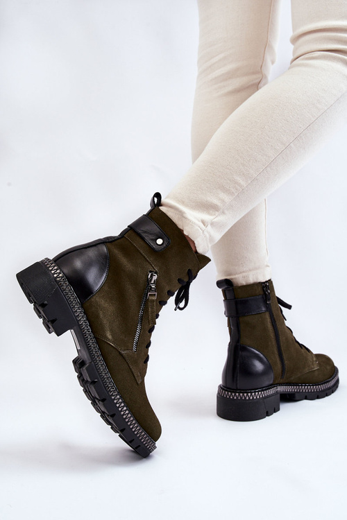 Замшеві утеплені чоботи Laura Messi 2508 Green