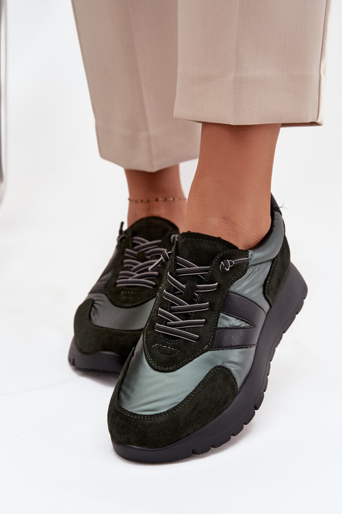 Жіночі кросівки на платформі Vinceza 58561 Темно-зелений