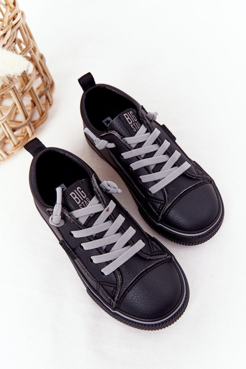 Дитячі шкіряні кросівки BIG STAR HH374038 Чорні