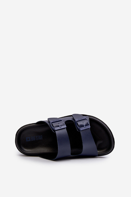 Легкі чоловічі шльопанці з пряжками Big Star NN174593 Темно-синій